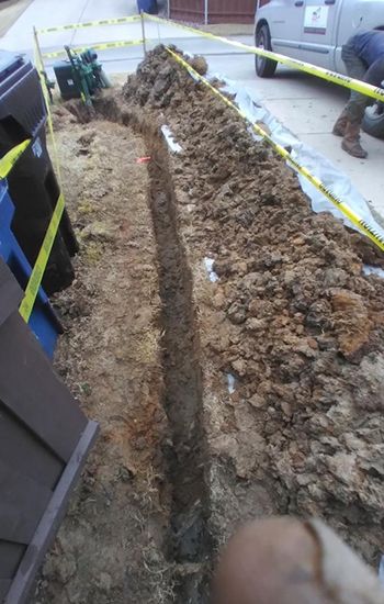 image of gas line trench